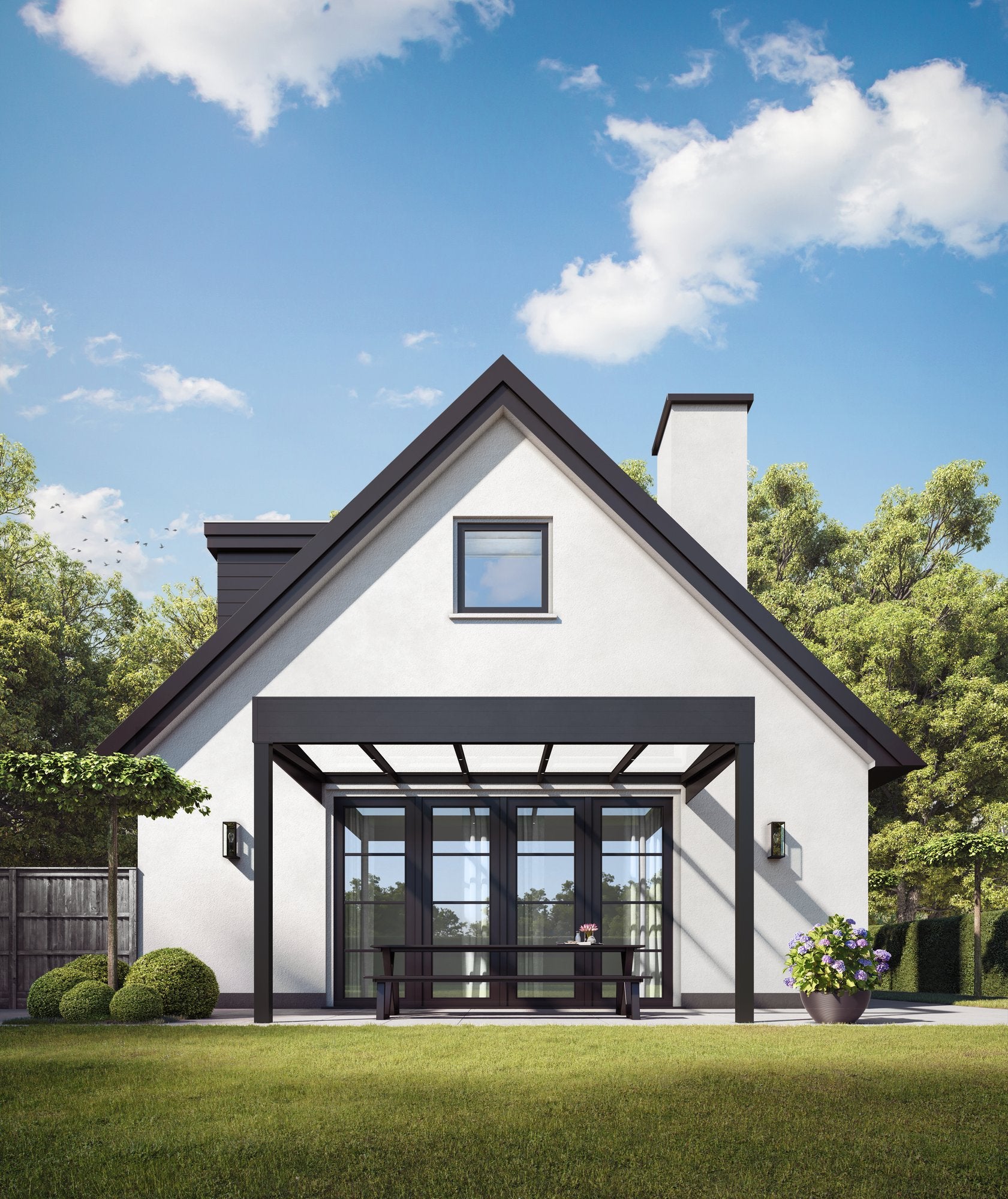 Climacrown zelfdragende veranda als aanbouw - Skylux terrasoverkapping