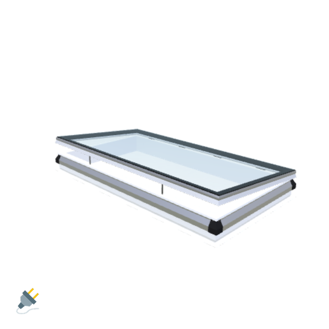 iWindow fenêtre pour toit plat ouvrant - Ensemble complet 105x225 cm - Skylux