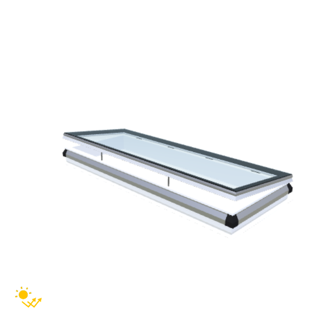 iWindow fenêtre pour toit plat ouvrant à énergie solaire - Set complet 80x280 cm - Skylux