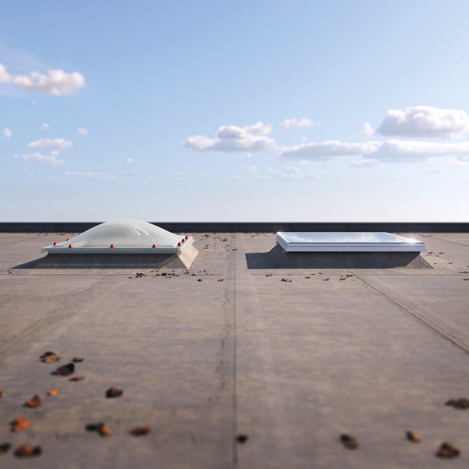 Moderne lichtkoepel die natuurlijk licht binnenlaat