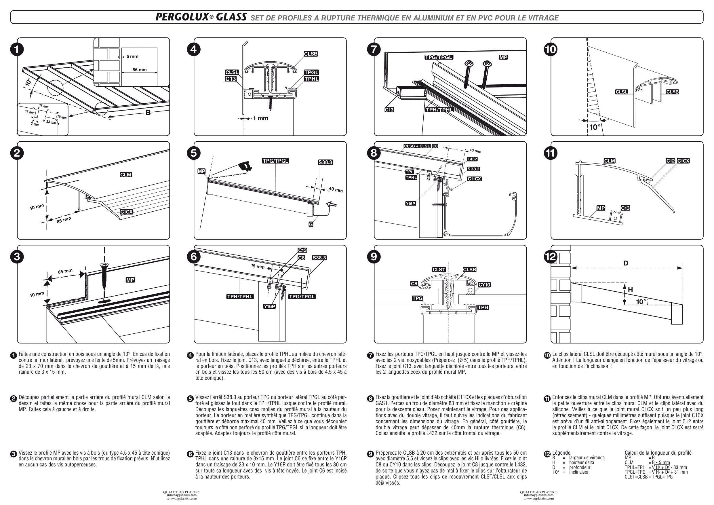 Installation instructions - Pergolux Glass