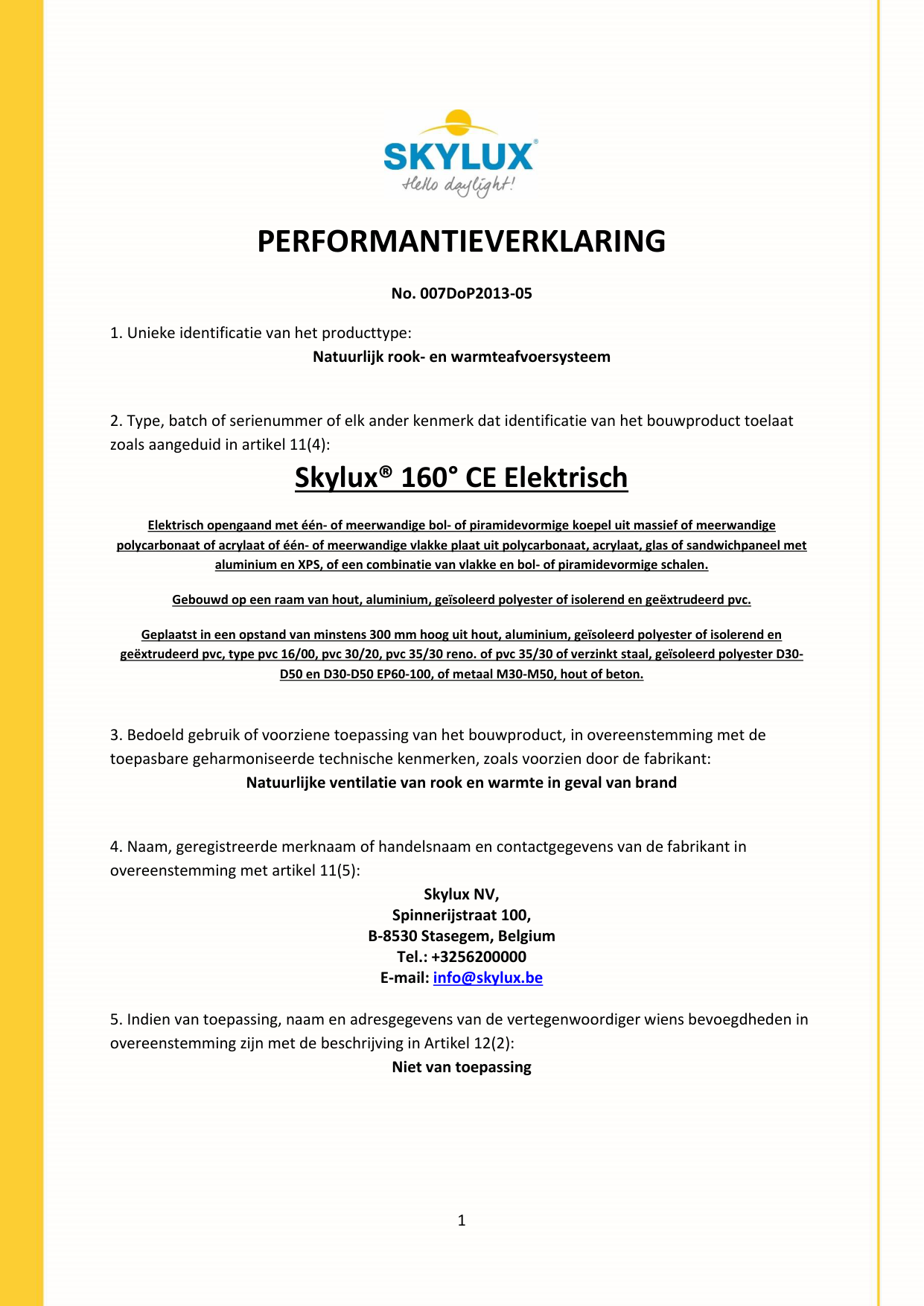DOP (Declaration of Performance) - Skylux