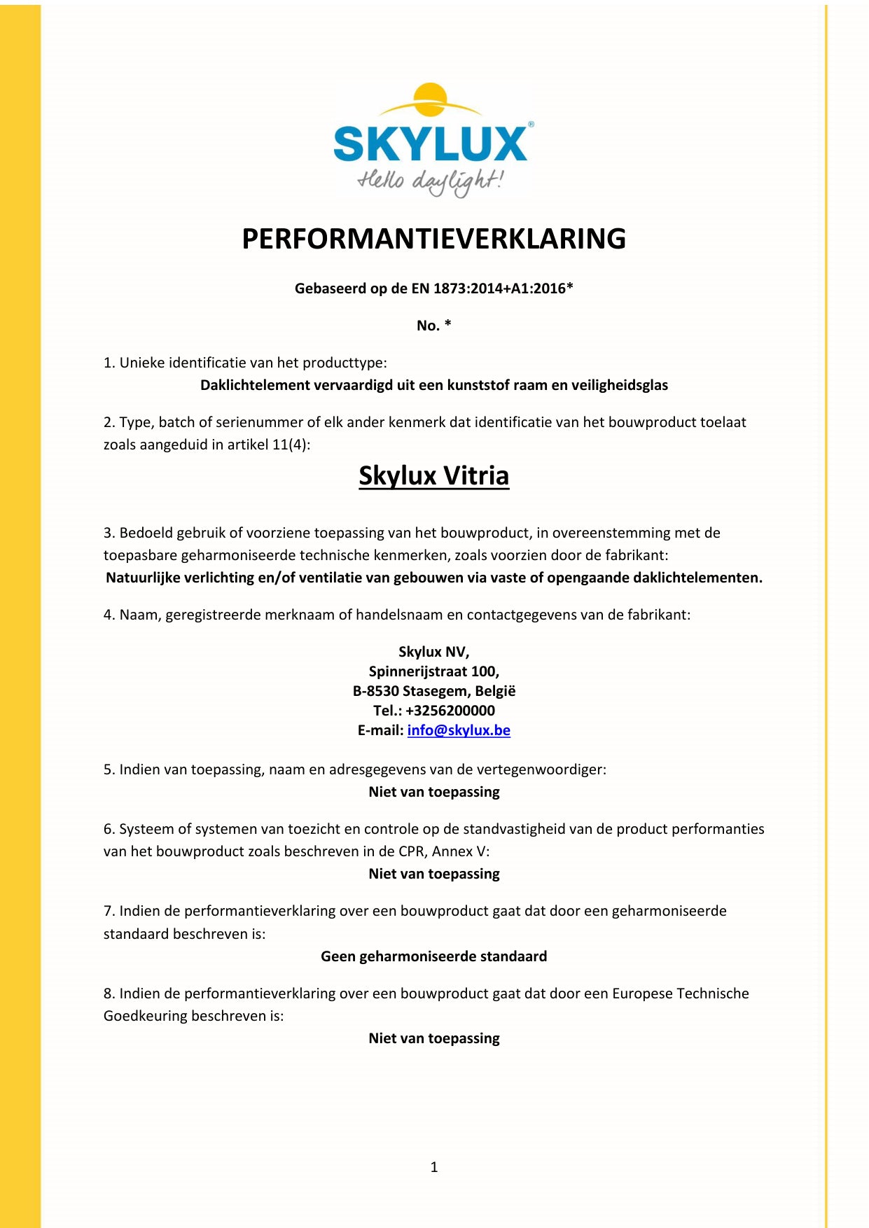 Déclaration de performances (DOP)