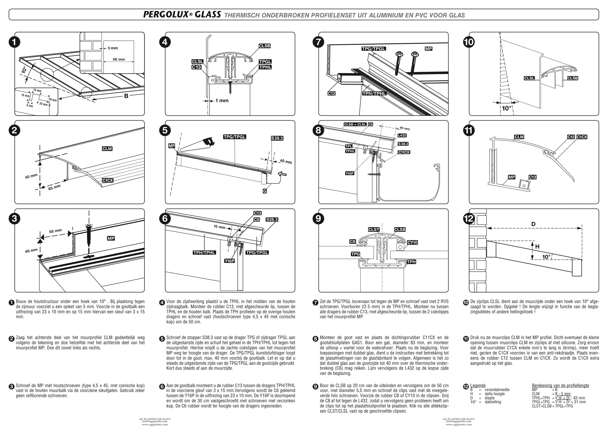 Installation instructions - Pergolux Glass