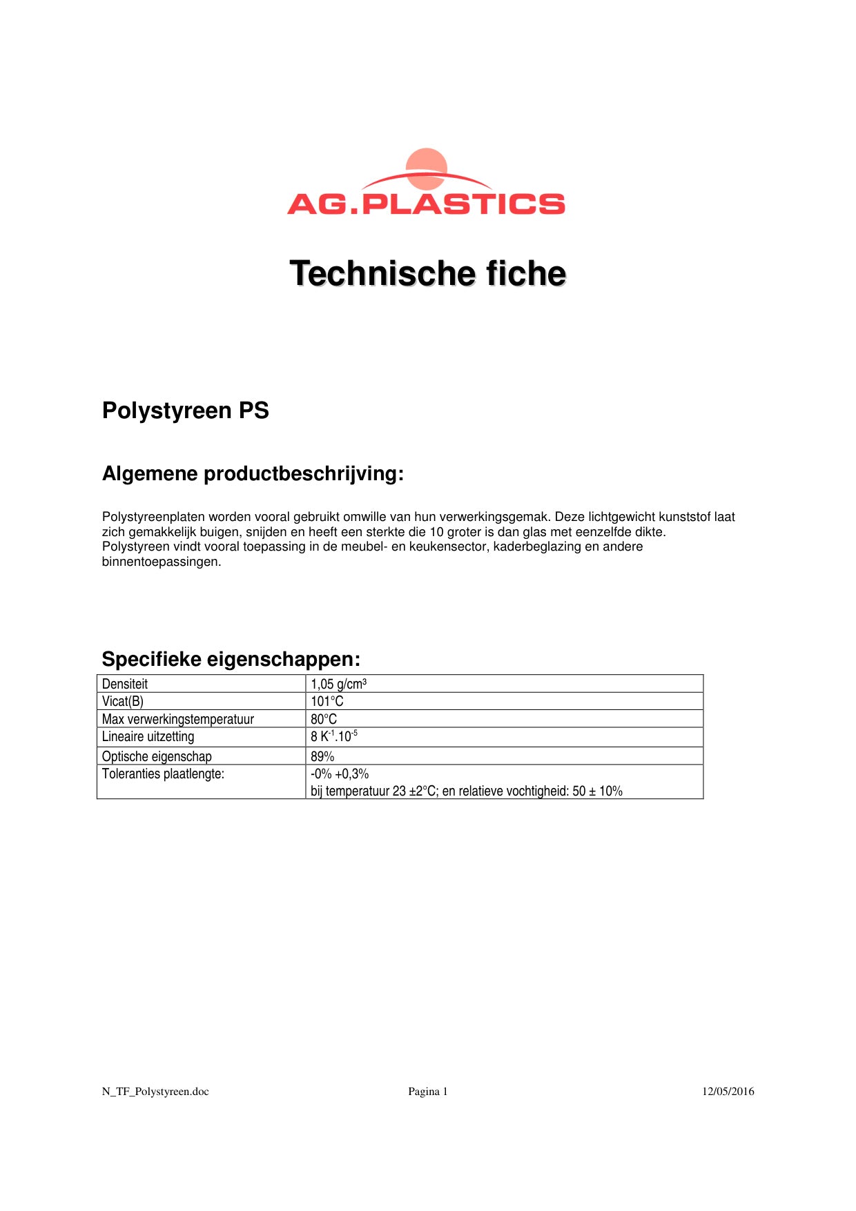 Dossier technique plaques synthétiques